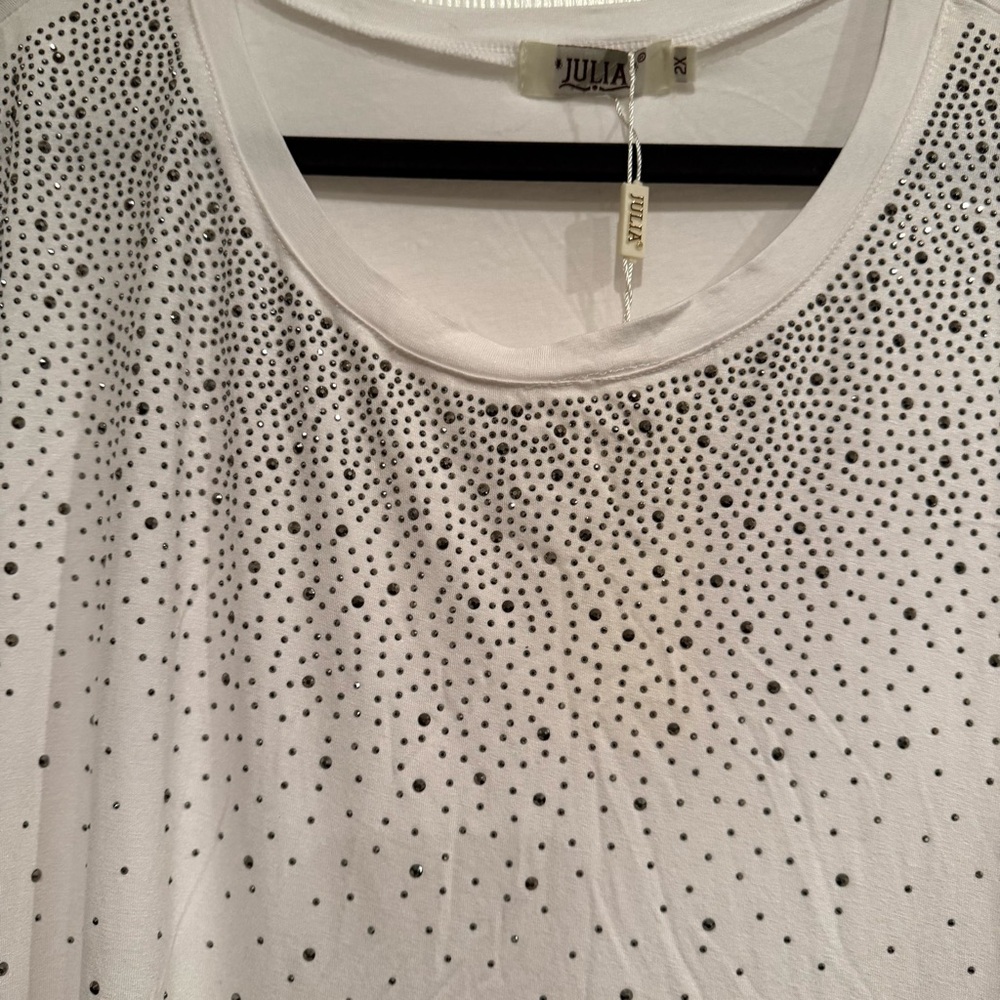 White Studded Women's Top